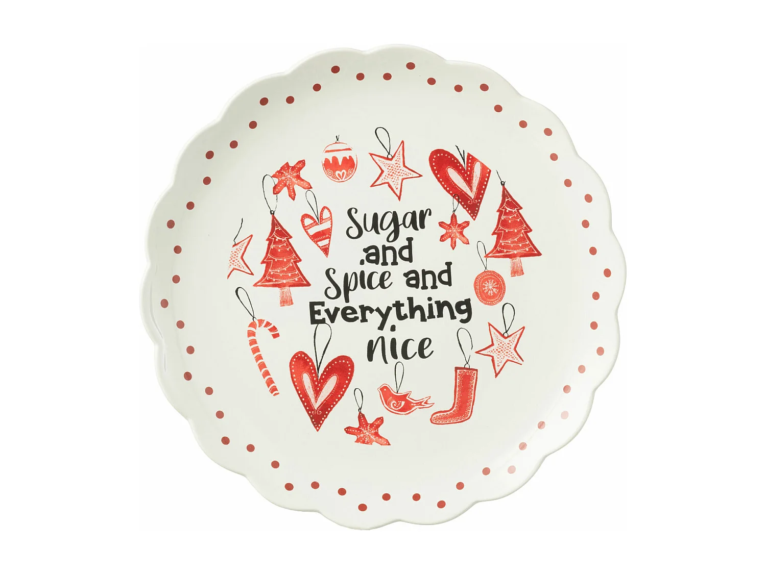 Assiette de Présentation de Noël "Bakery" 39cm Rouge