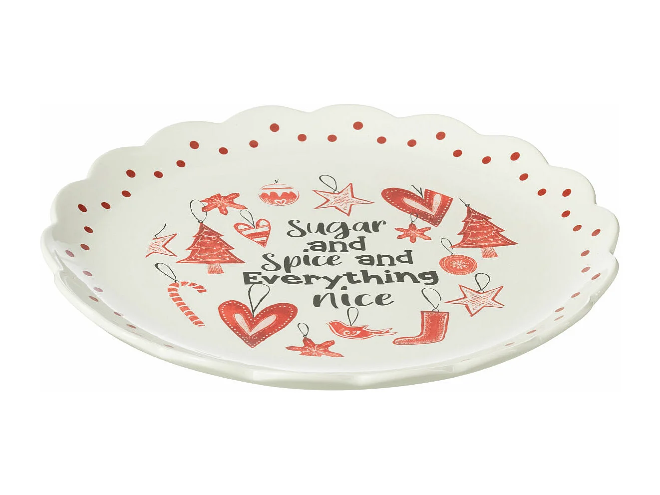 Assiette de Présentation de Noël "Bakery" 39cm Rouge