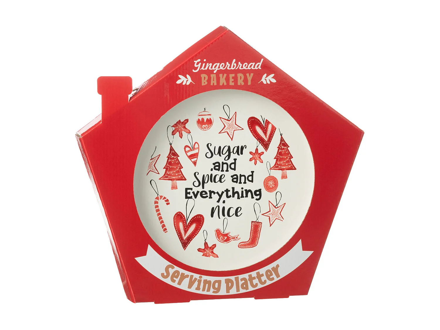 Assiette de Présentation de Noël "Bakery" 39cm Rouge