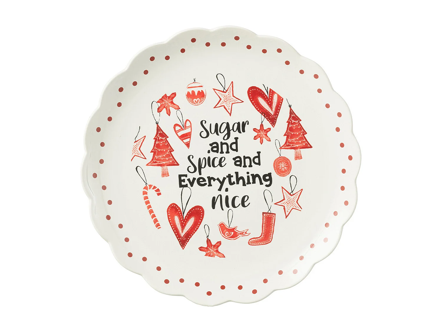 Assiette de Présentation de Noël "Bakery" 39cm Rouge