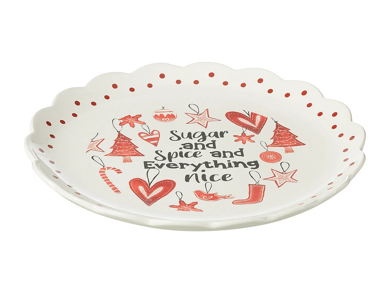 Assiette de Présentation de Noël "Bakery" 39cm Rouge