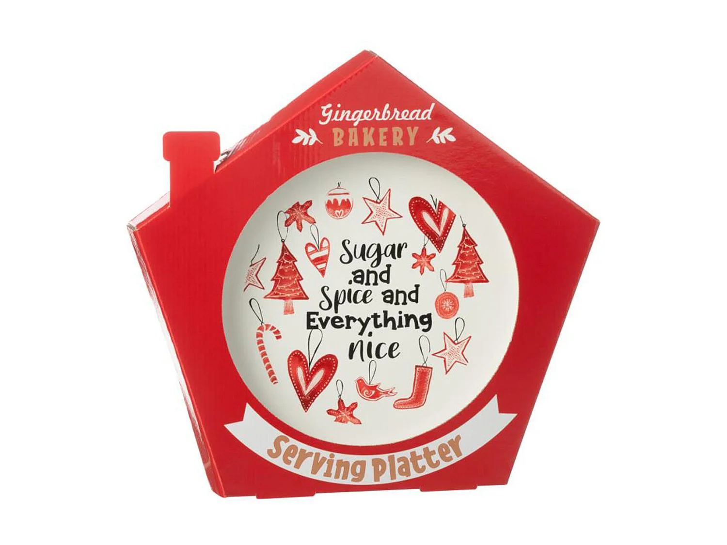 Assiette de Présentation de Noël "Bakery" 39cm Rouge