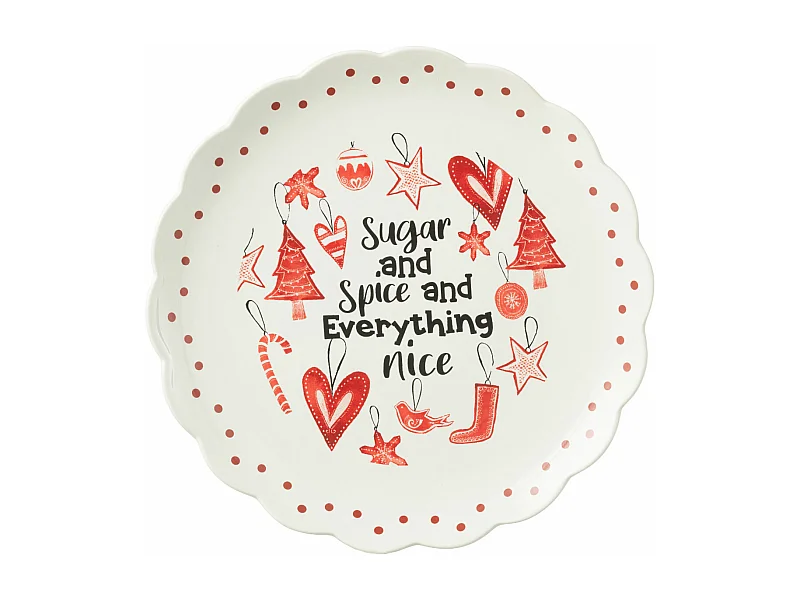 Assiette de Présentation de Noël "Bakery" 39cm Rouge