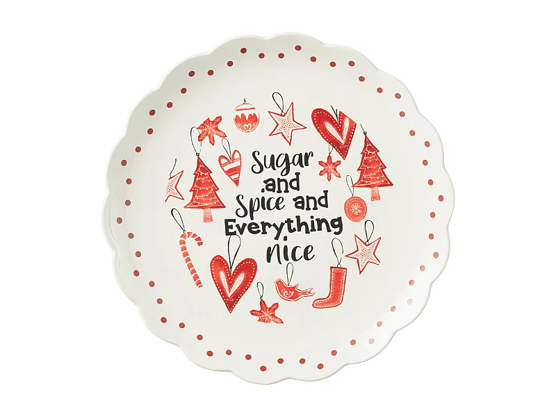 Assiette de Présentation de Noël "Bakery" 39cm Rouge