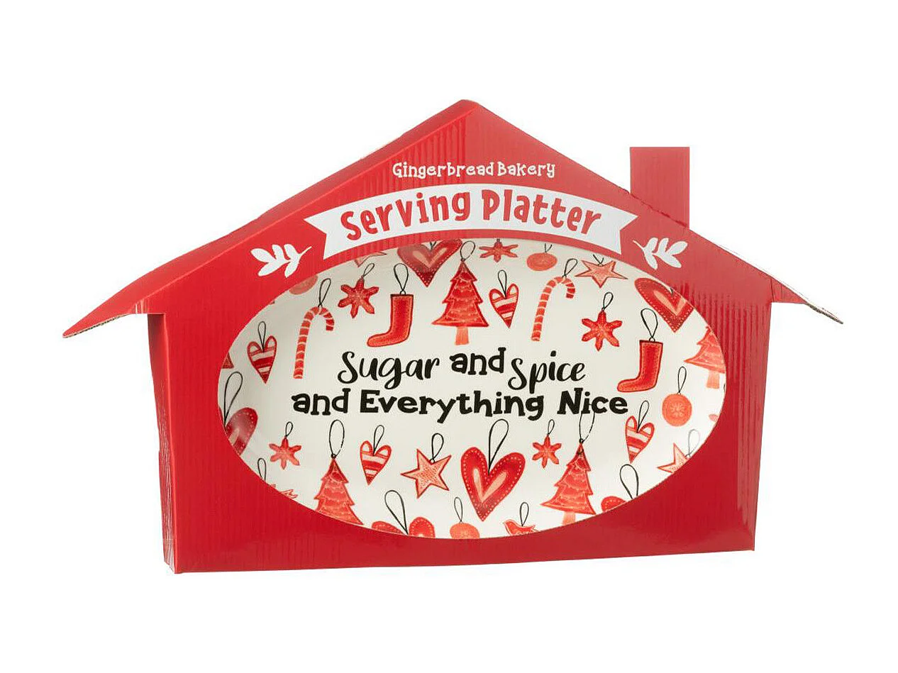 Assiette de Présentation de Noël "Bakery" 55cm Rouge