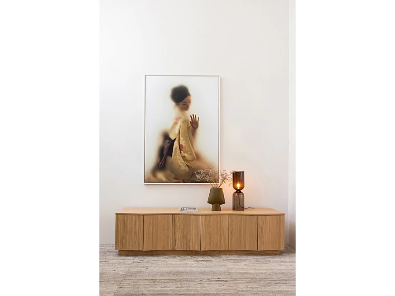 ZUMA - Meuble TV en bois et placage de chêne naturel élégant