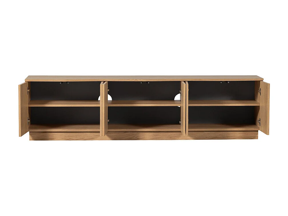 Zuma - Meuble TV 6 portes en bois L200cm - Bois clair