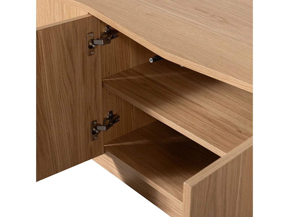 Zuma - Meuble TV 6 portes en bois L200cm - Bois clair