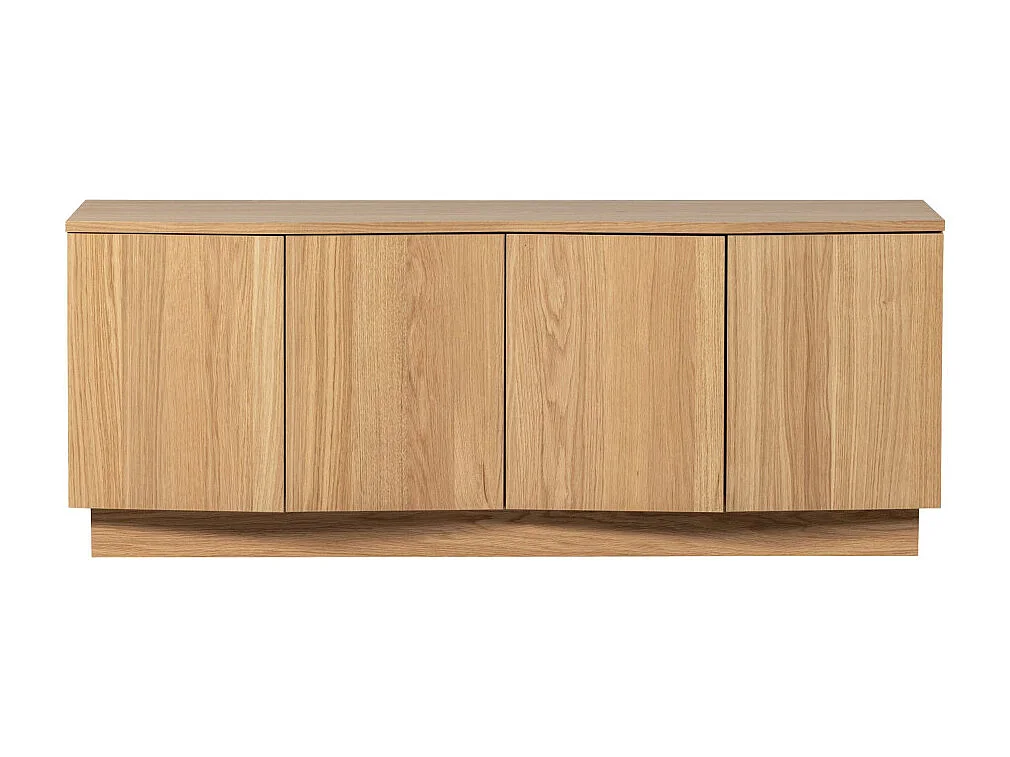 Zuma - Meuble TV 4 portes en bois L133cm - Bois clair