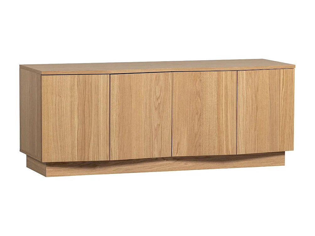 Zuma - Meuble TV 4 portes en bois L133cm - Bois clair