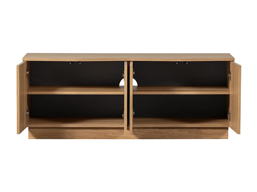 Zuma - Meuble TV 4 portes en bois L133cm - Bois clair