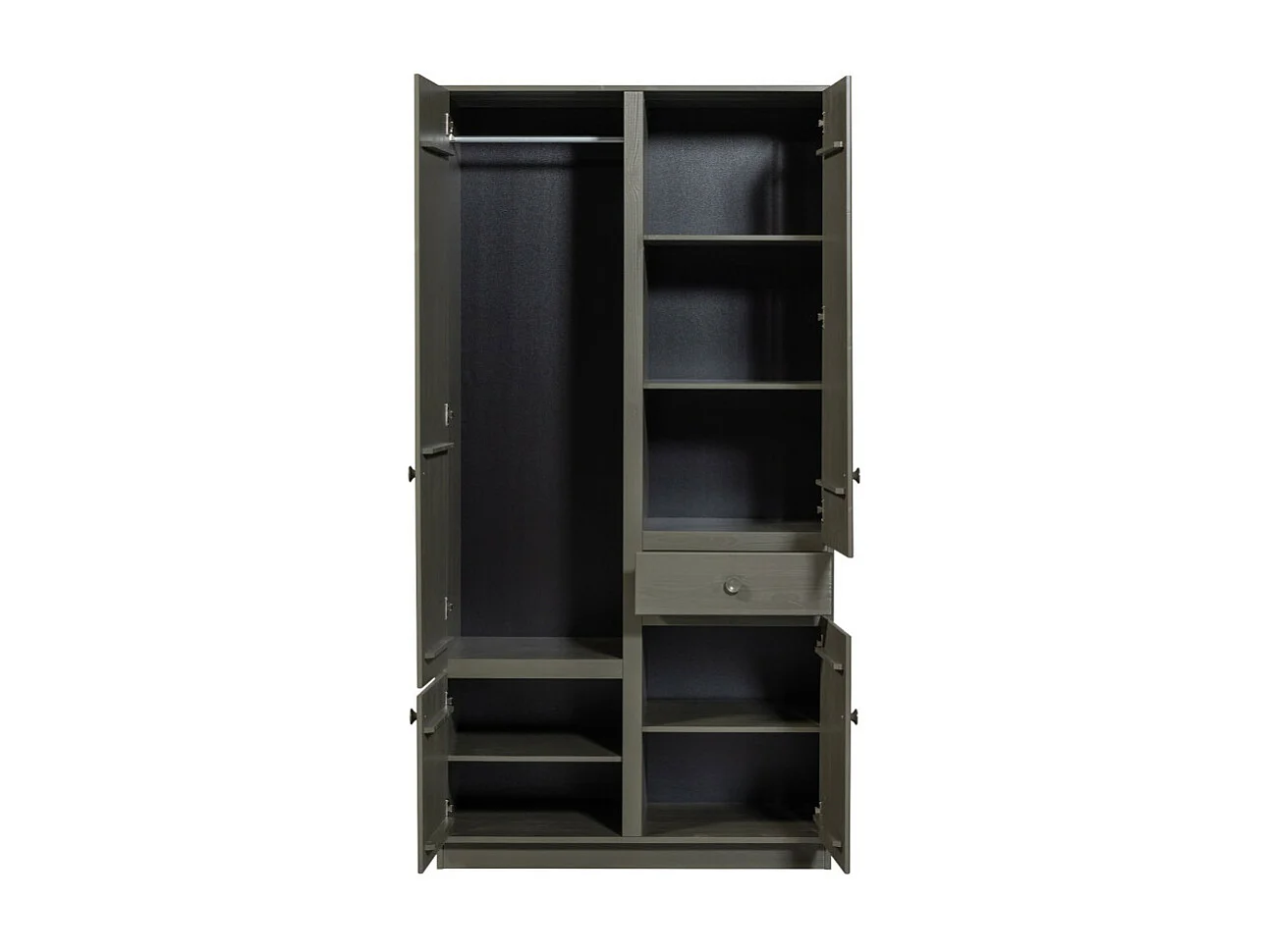 Alfie - Armoire 4 portes 1 tiroir en bois H210cm - Vert