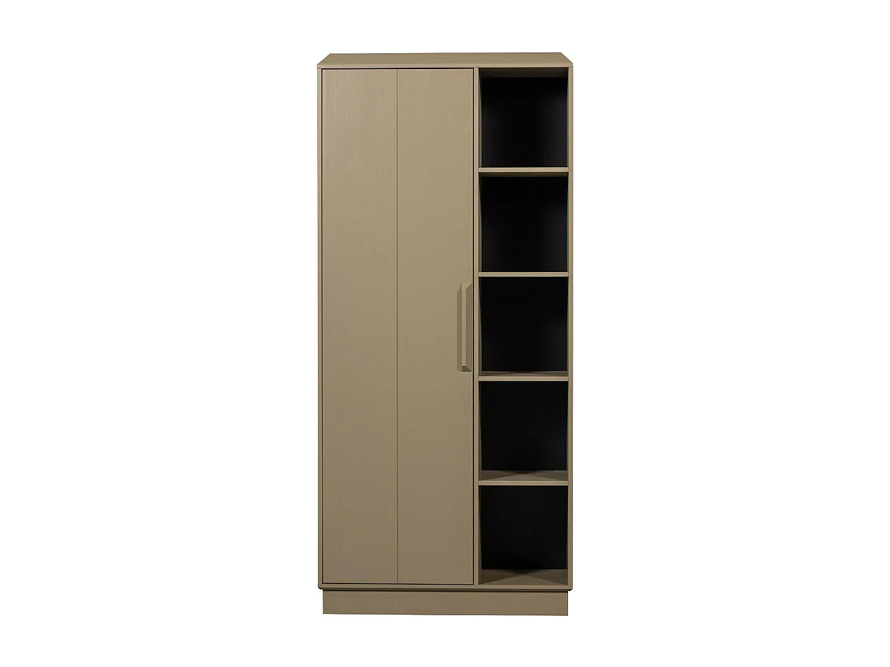 Lowen - Armoire 1 porte 5 niches en bois H221cm - Beige