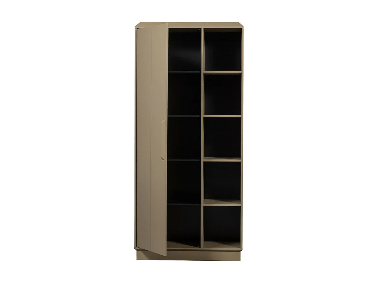 Lowen - Armoire 1 porte 5 niches en bois H221cm - Beige