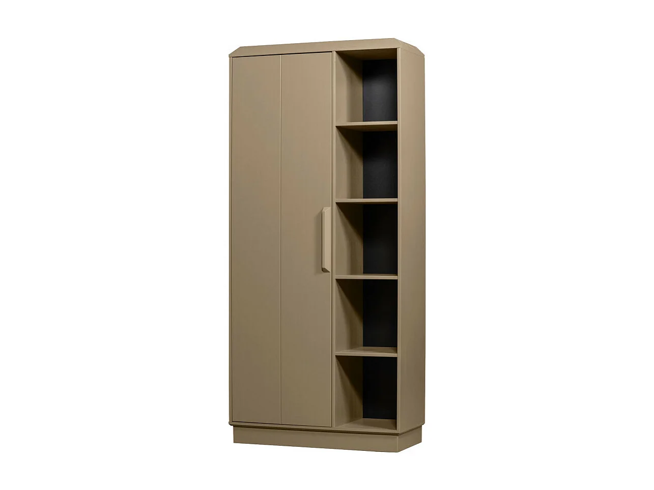 Lowen - Armoire 1 porte 5 niches en bois H221cm - Beige