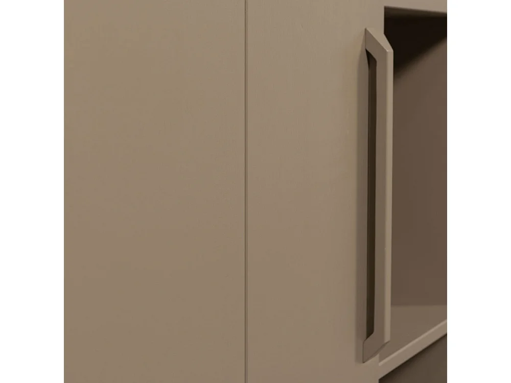 Lowen - Armoire 1 porte 5 niches en bois H221cm - Beige