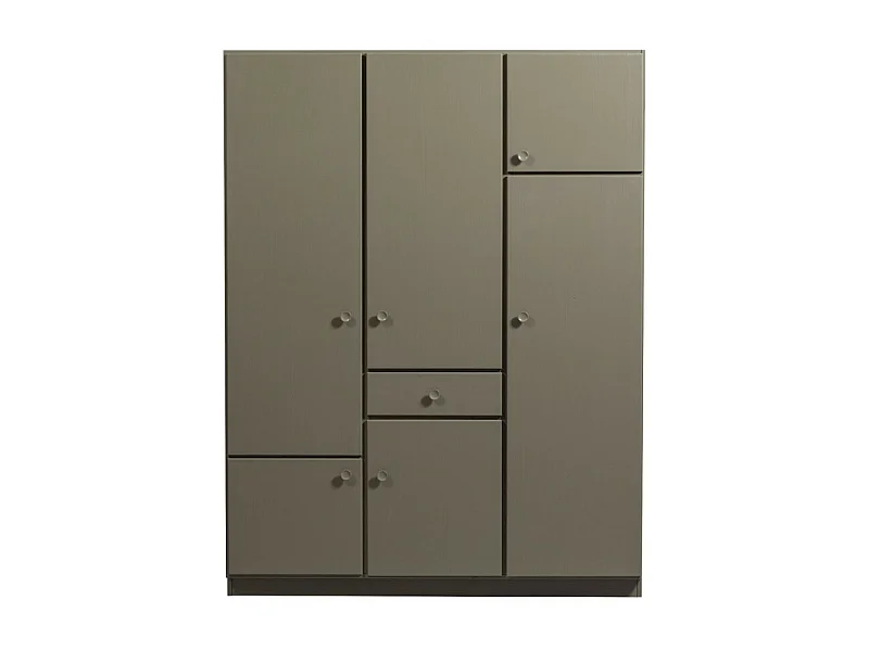 Alfie - Armoire 6 portes 1 tiroir en bois H210cm - Vert