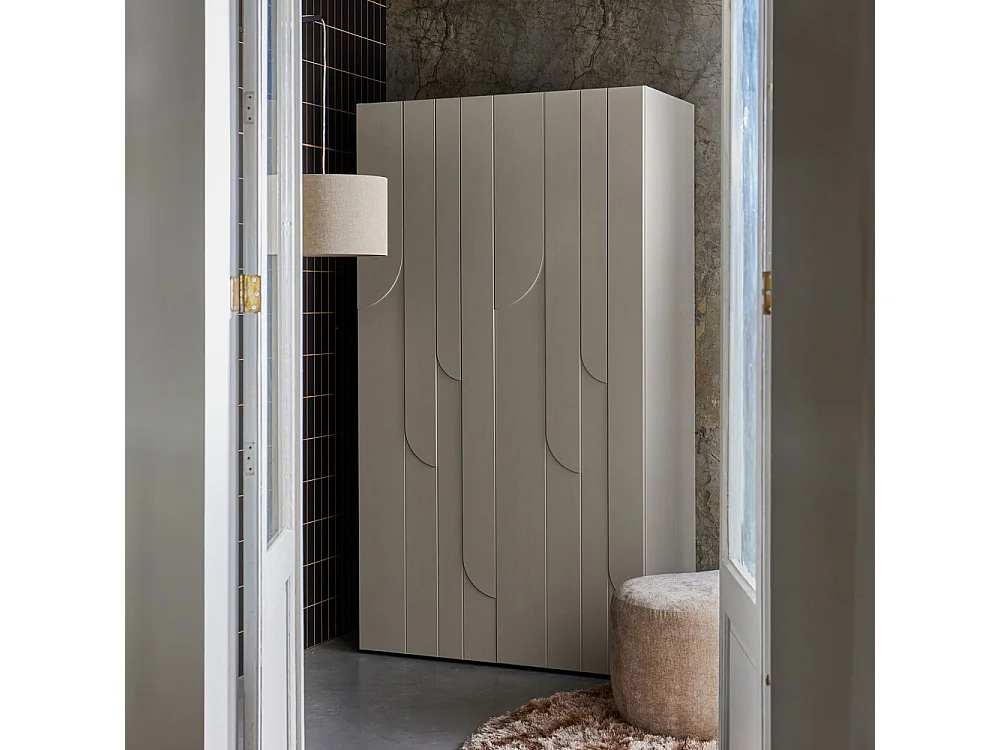 Rain - Armoire 2 portes en bois H200cm - Beige