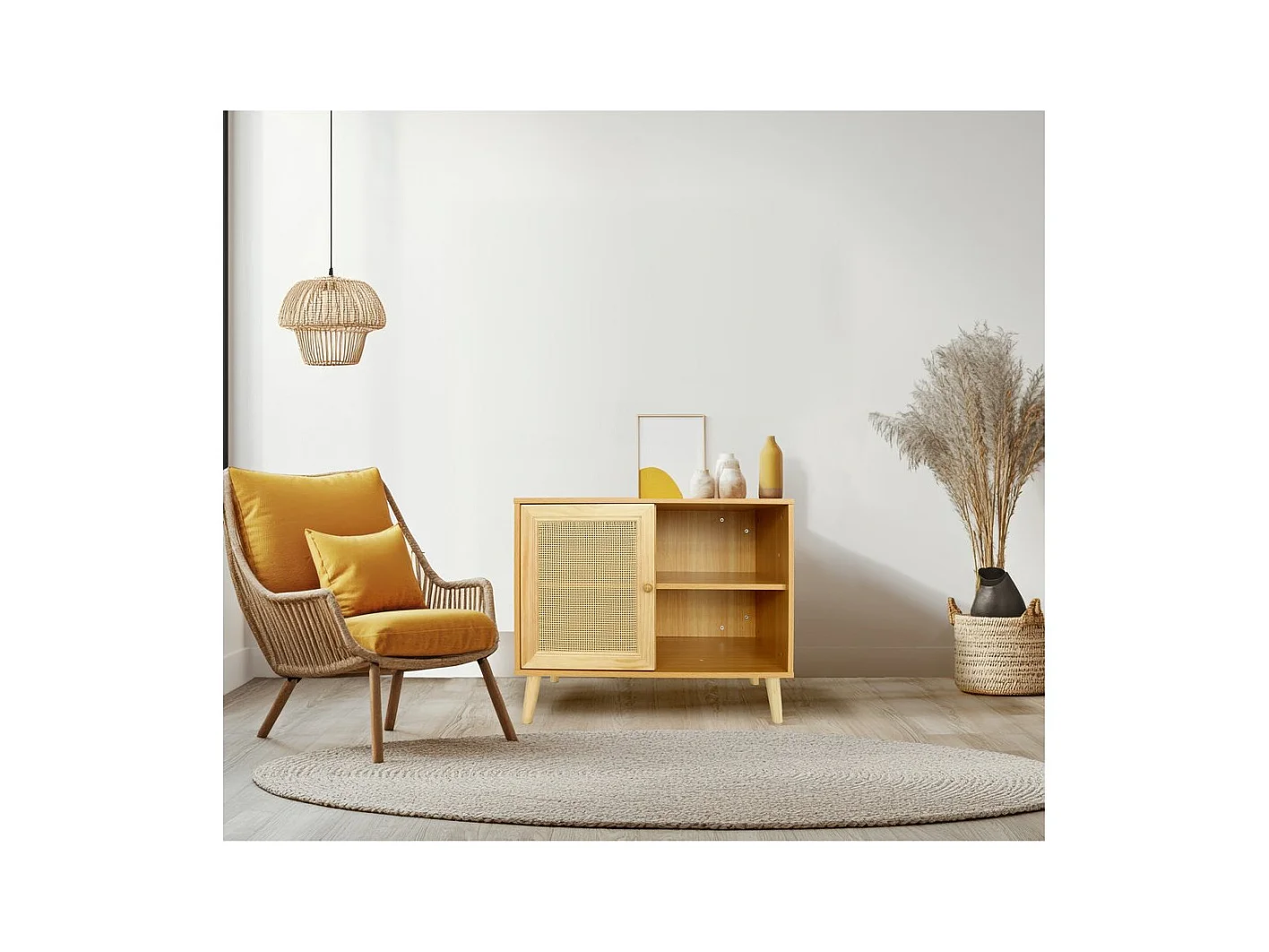 Houten buffetkast "Iguane" - Elegant Scandinavisch design - 80 x 40 x 66 cm - Bruin