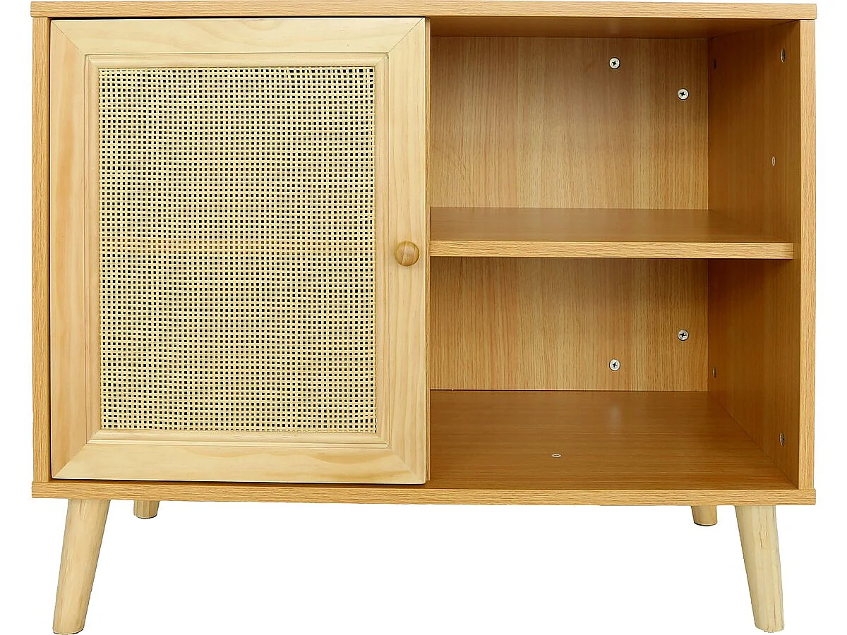 Holz-Buffet "Iguane" - Elegantes skandinavisches Design - 80 x 40 x 66 cm - Braun
