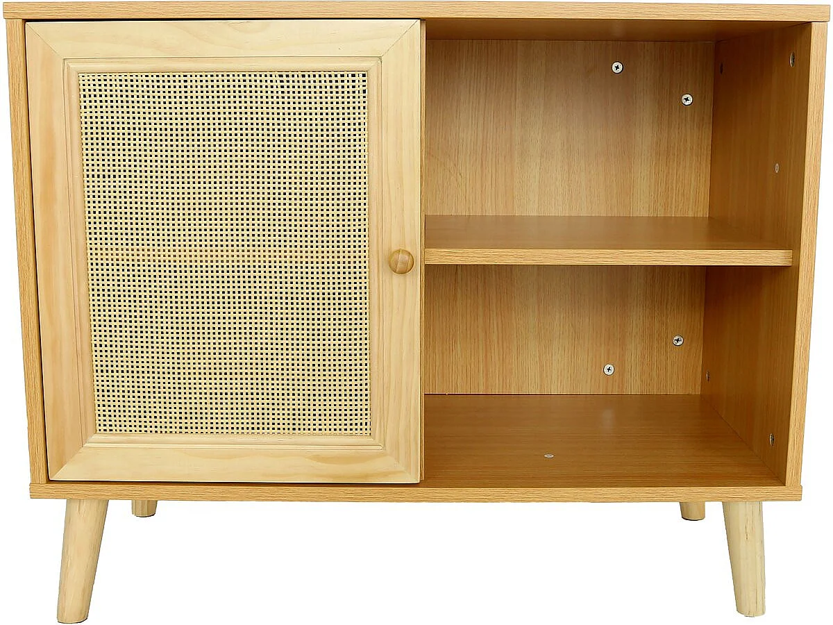 Holz-Buffet "Iguane" - Elegantes skandinavisches Design - 80 x 40 x 66 cm - Braun