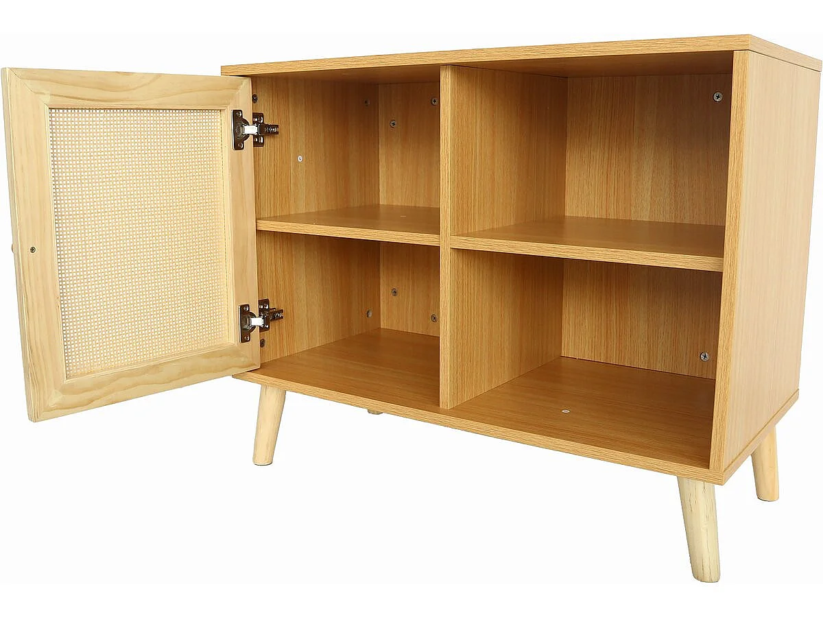 Holz-Buffet "Iguane" - Elegantes skandinavisches Design - 80 x 40 x 66 cm - Braun