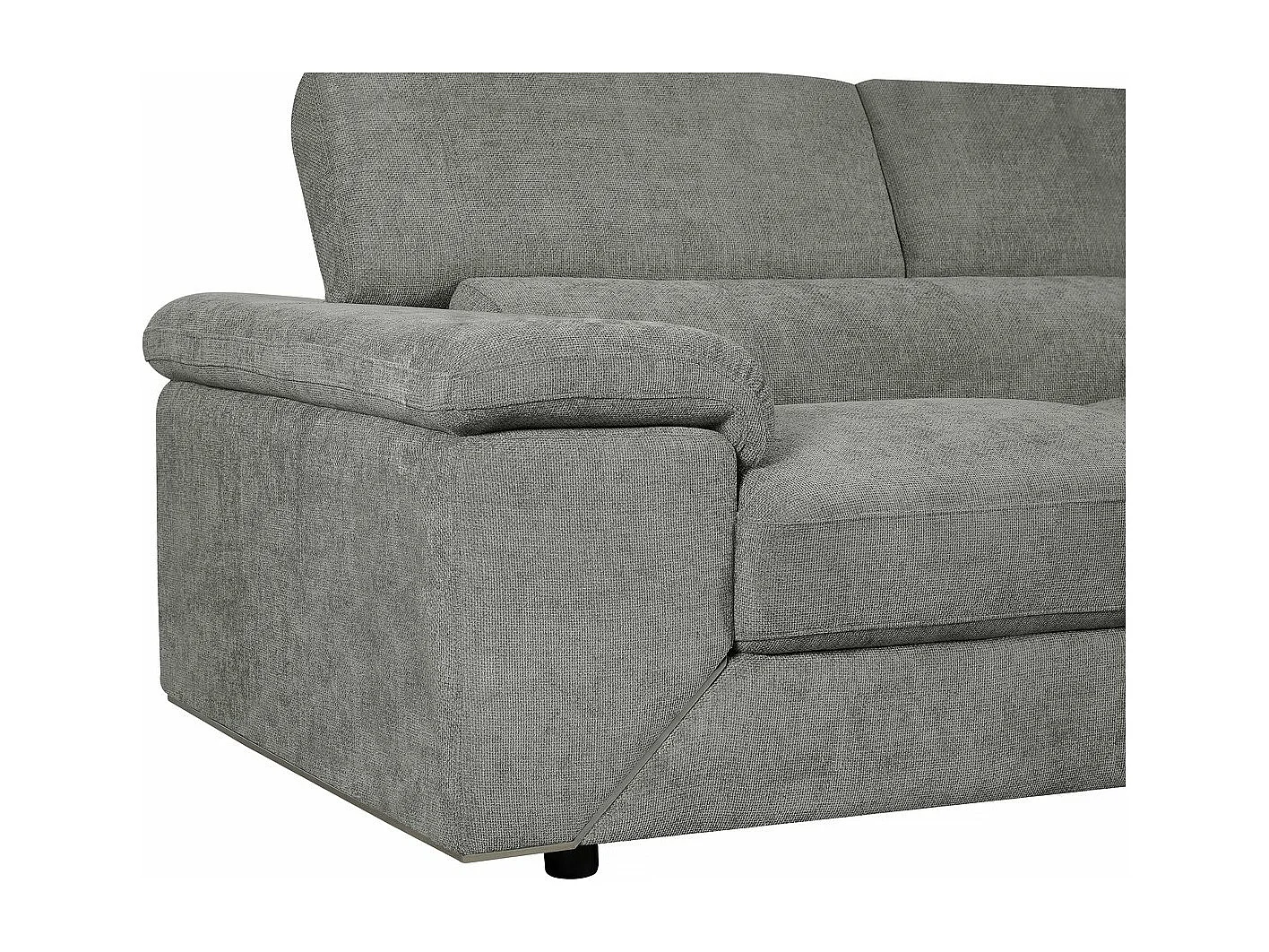 Divano angolare in tessuto ciniglia "London" - 4 posti - Grigio