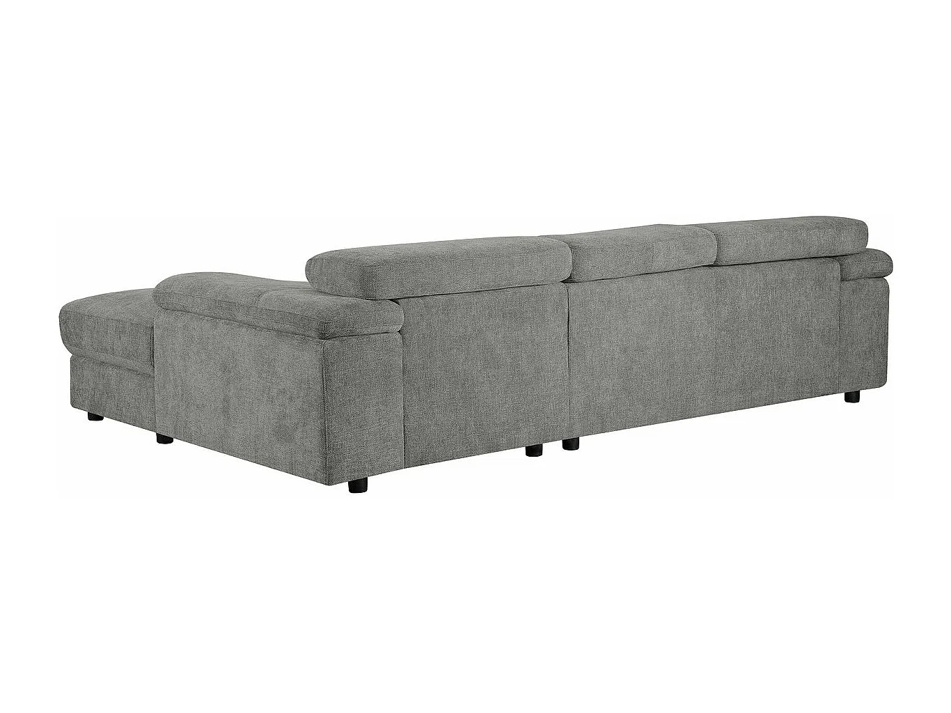 Divano angolare in tessuto ciniglia "London" - 4 posti - Grigio