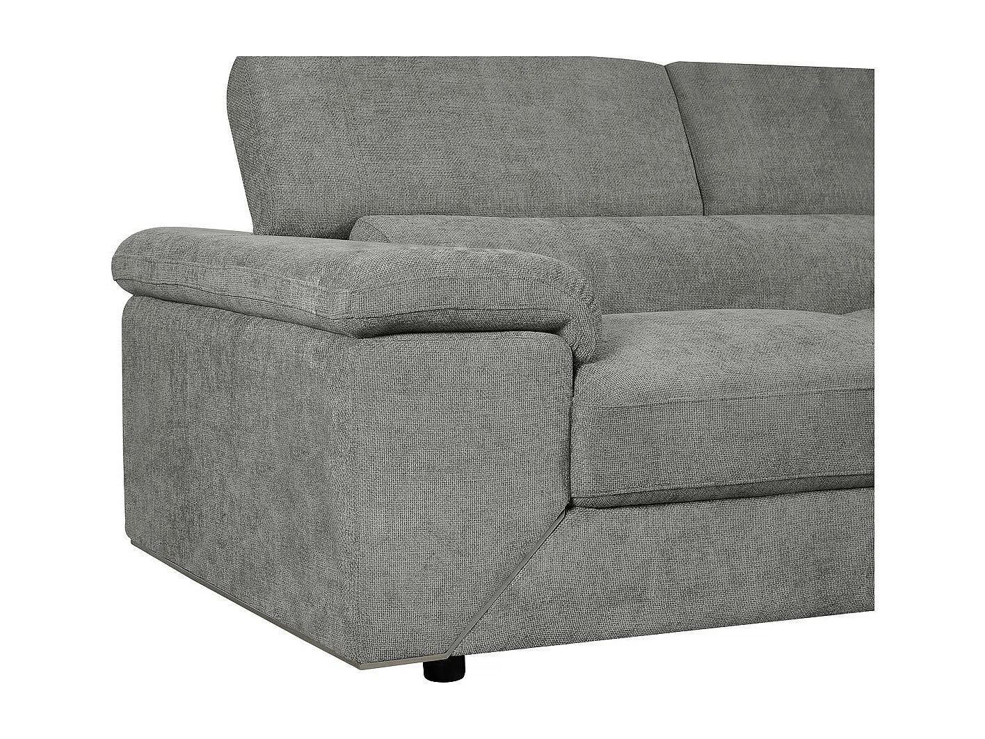 Canapé d'angle en tissu chenille "London" - 4 places - Gris