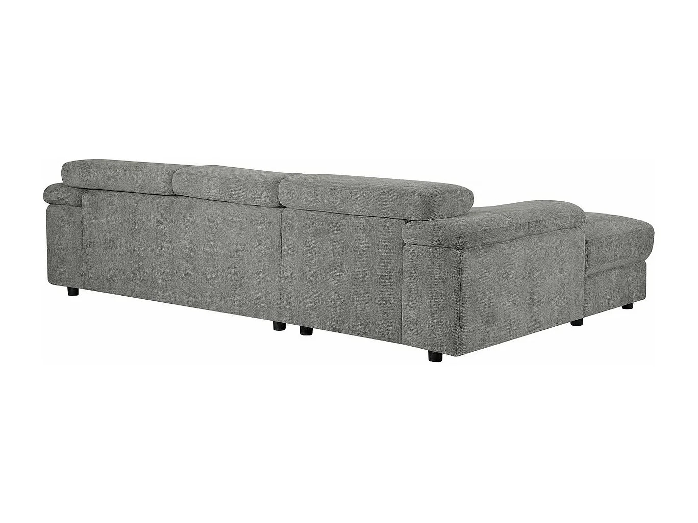 Hoekbank van chenille stof "London" - 4 plaatsen - Elegant grijs en comfortabel voor uw woonkamer