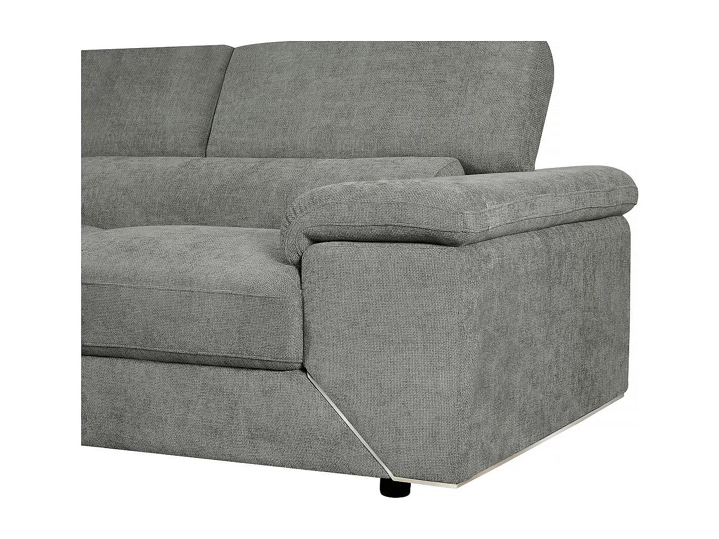 Sofa narożna "London" z tkaniny szenilowej - 4-osobowa - Szara