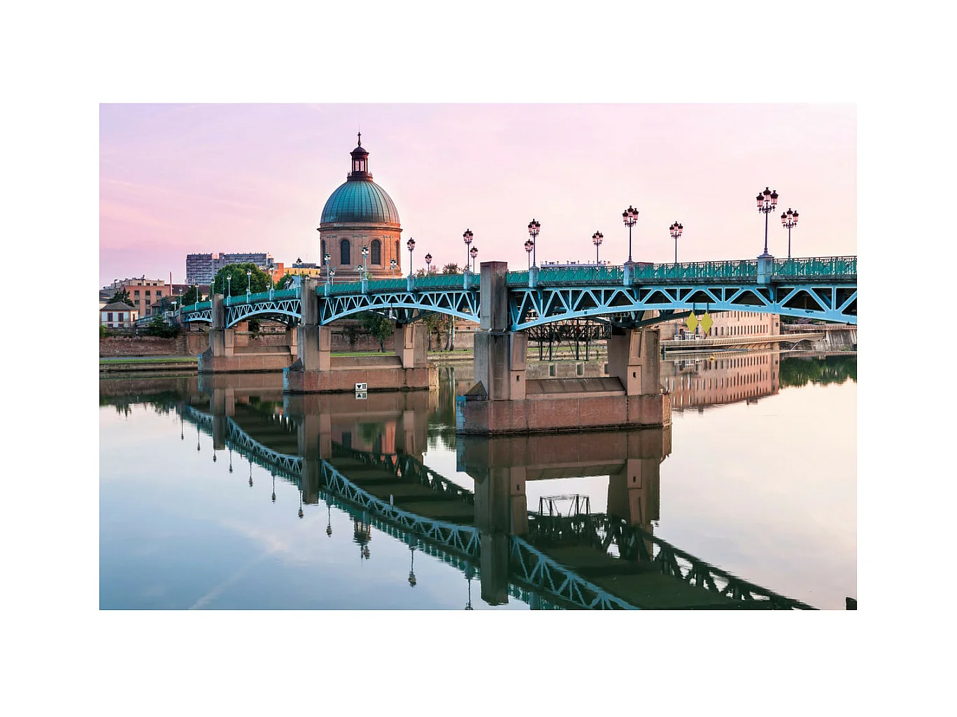 Tableau sur toile pont Saint-Pierre Toulouse au matin 30x45 cm
