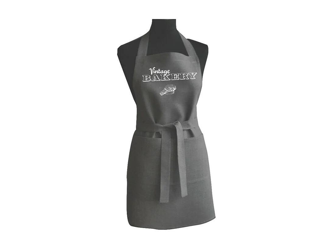 Avental de algodão cinzento 70x80 cm