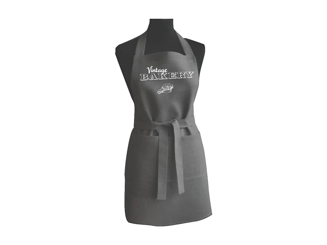 Schort grijs katoen 70x80 cm