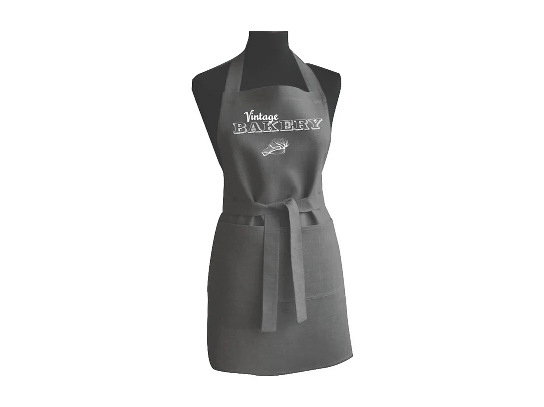 Schort grijs katoen 70x80 cm