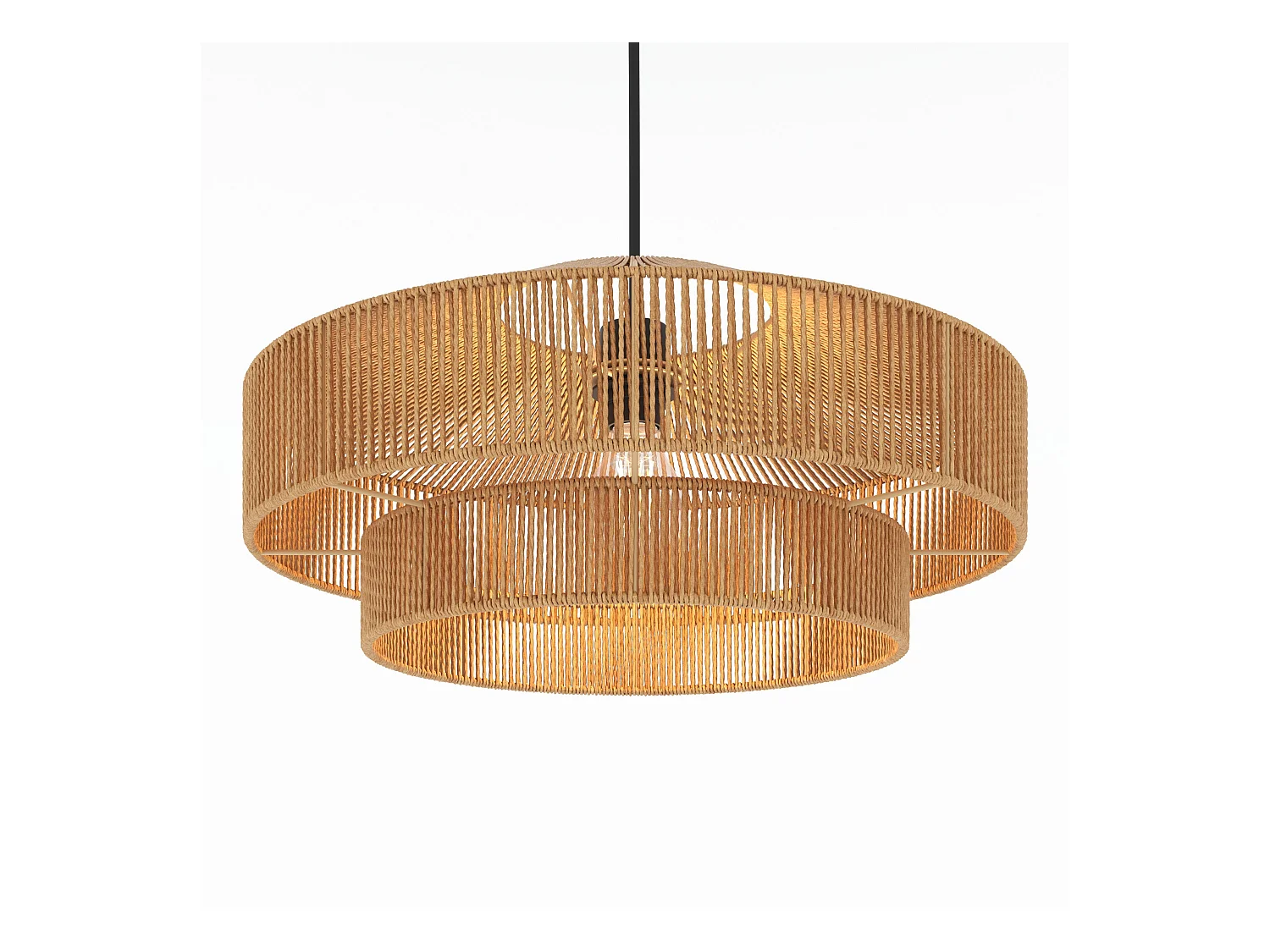 Lámpara de techo redonda de papel de cuerda 60 cm - Clairia