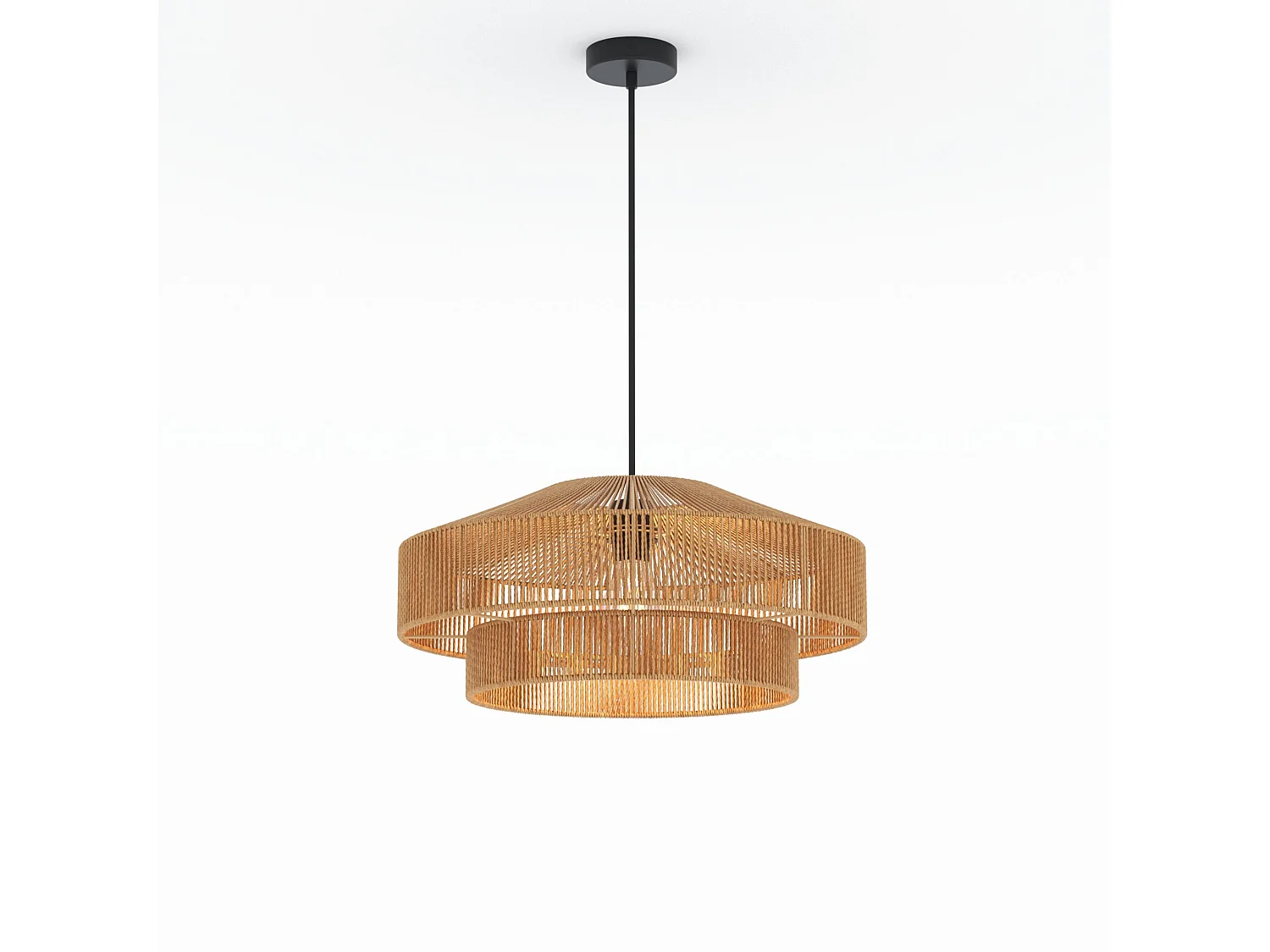 Suspension ronde en papier de corde 60 cm - Clairia