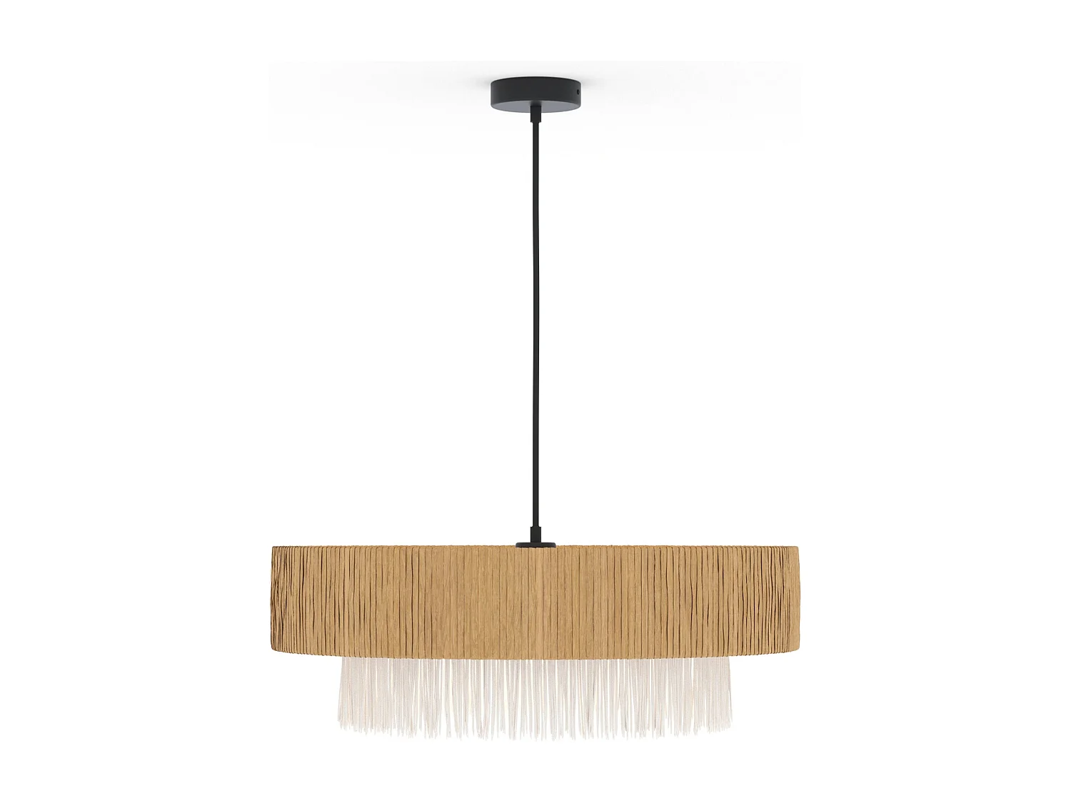 Lámpara de techo redonda de rafia 75 cm - Solara