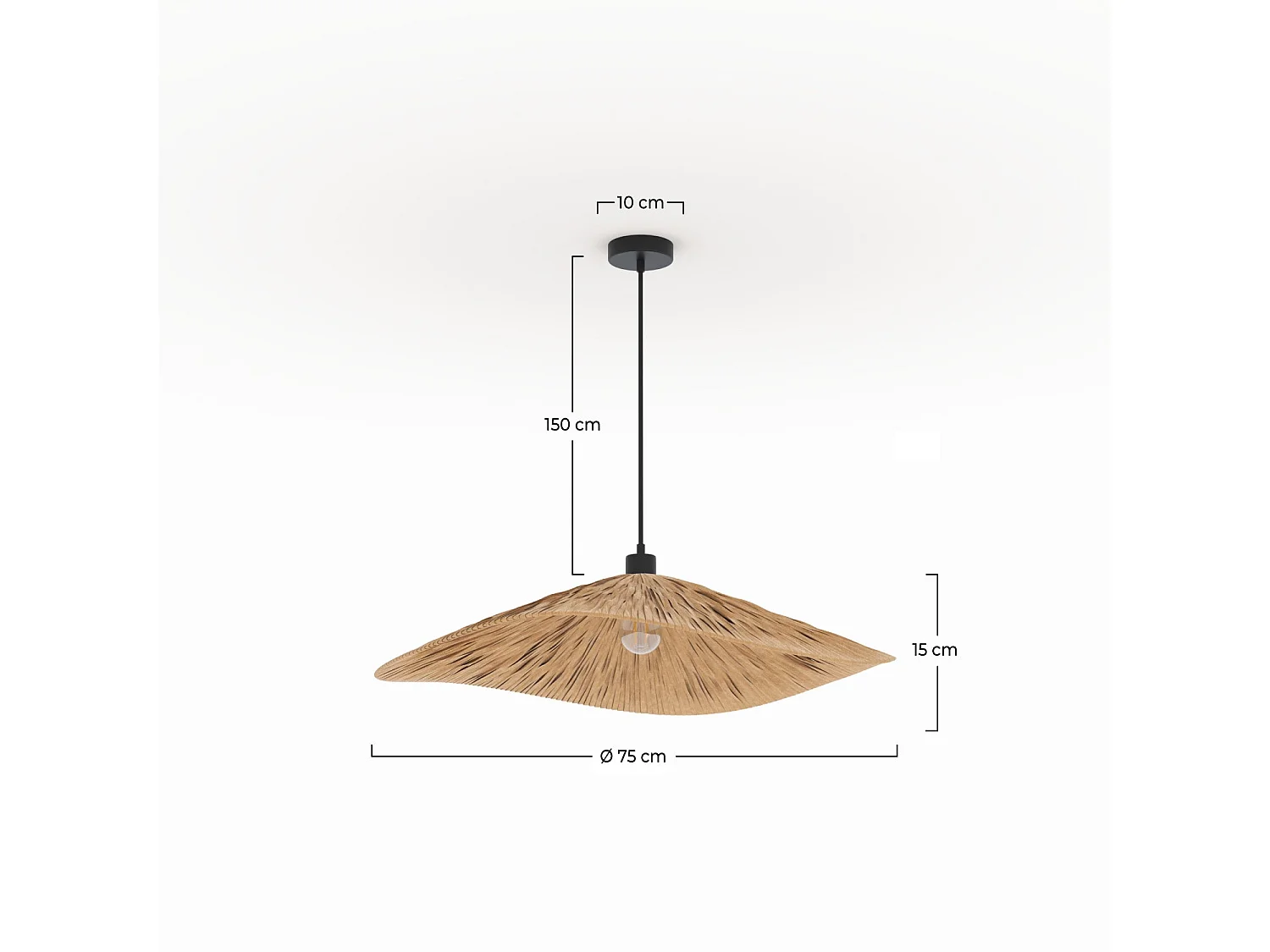 Suspension en raphia 75 cm - Stellaire