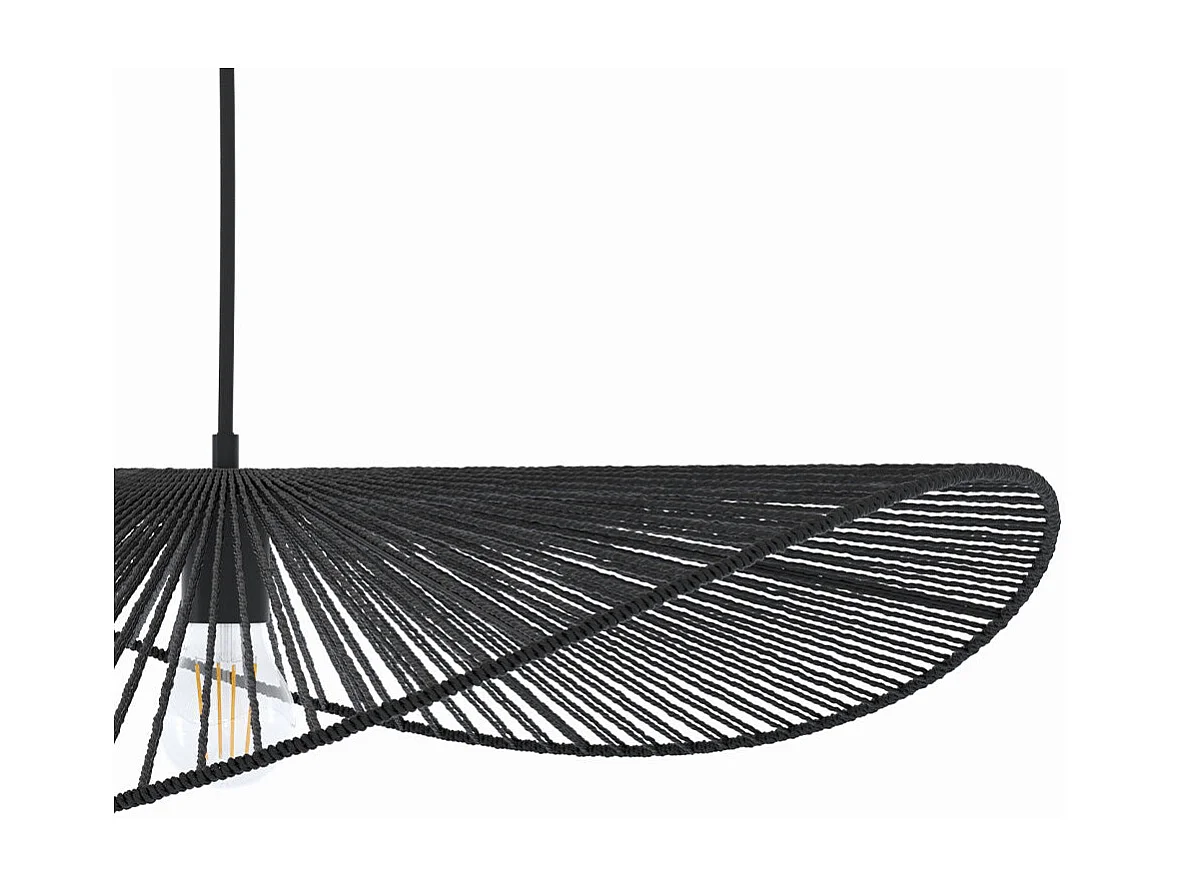 Suspension noire en papier de corde 75 cm - Mada