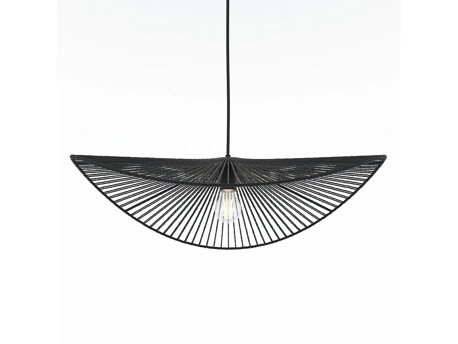 Suspension noire en papier de corde 75 cm - Mada