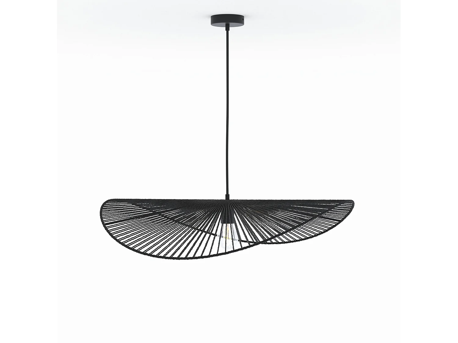 Lámpara de techo negra de papel de cuerda 75 cm - Mada