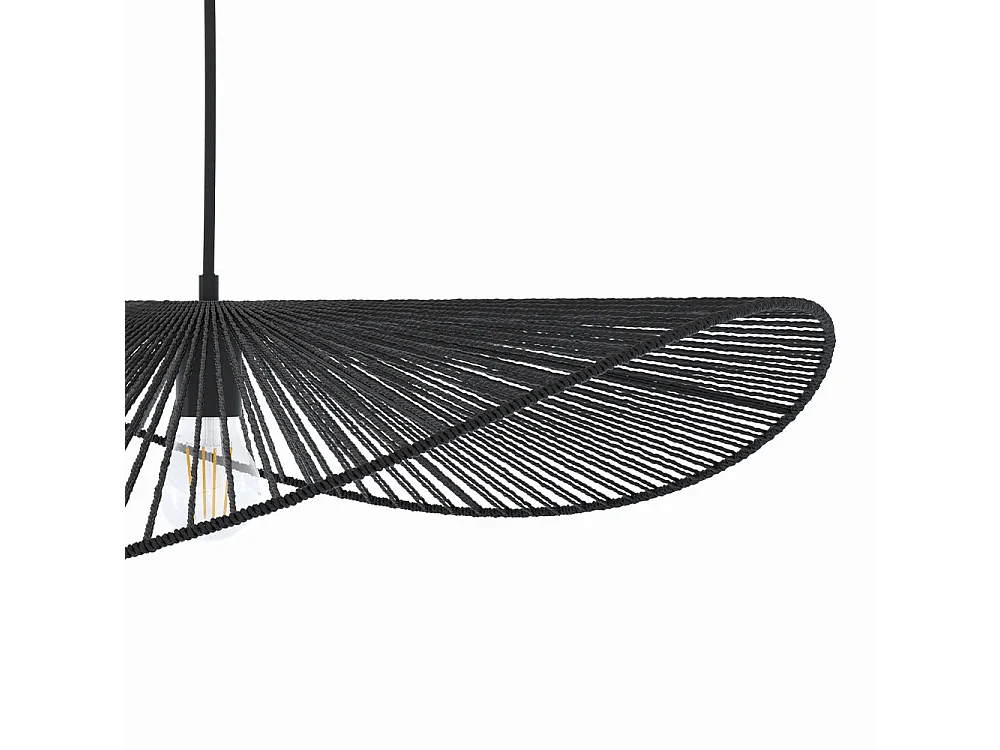 Lámpara de techo negra de papel de cuerda 75 cm - Mada