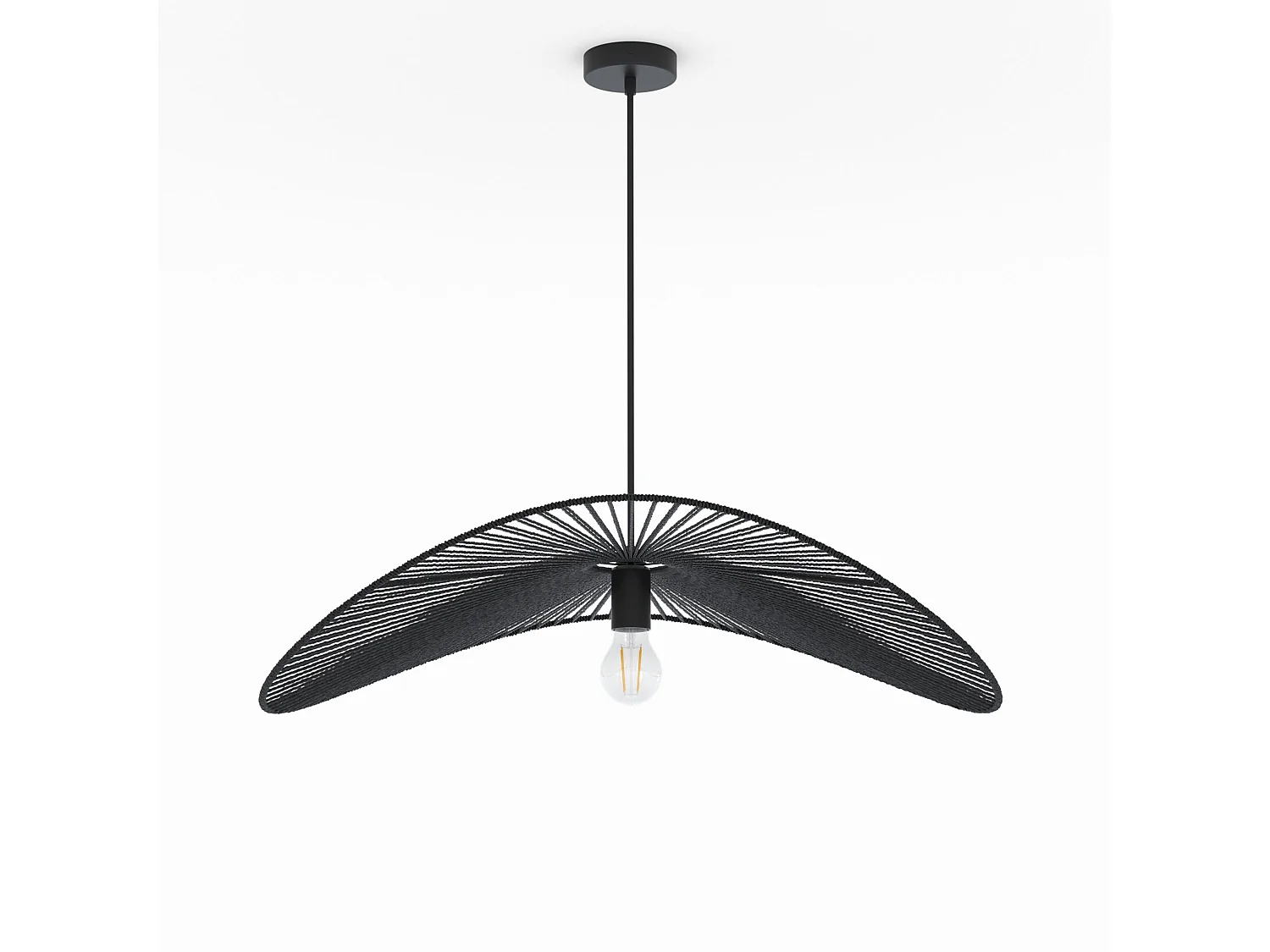 Lámpara de techo negra de papel de cuerda 75 cm - Mada