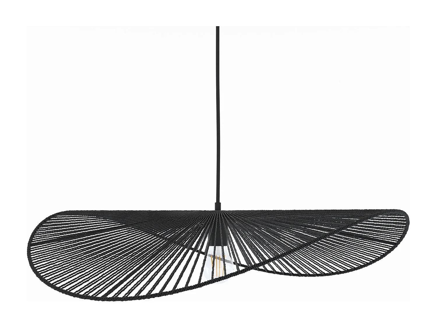 Lámpara de techo negra de papel de cuerda 75 cm - Mada