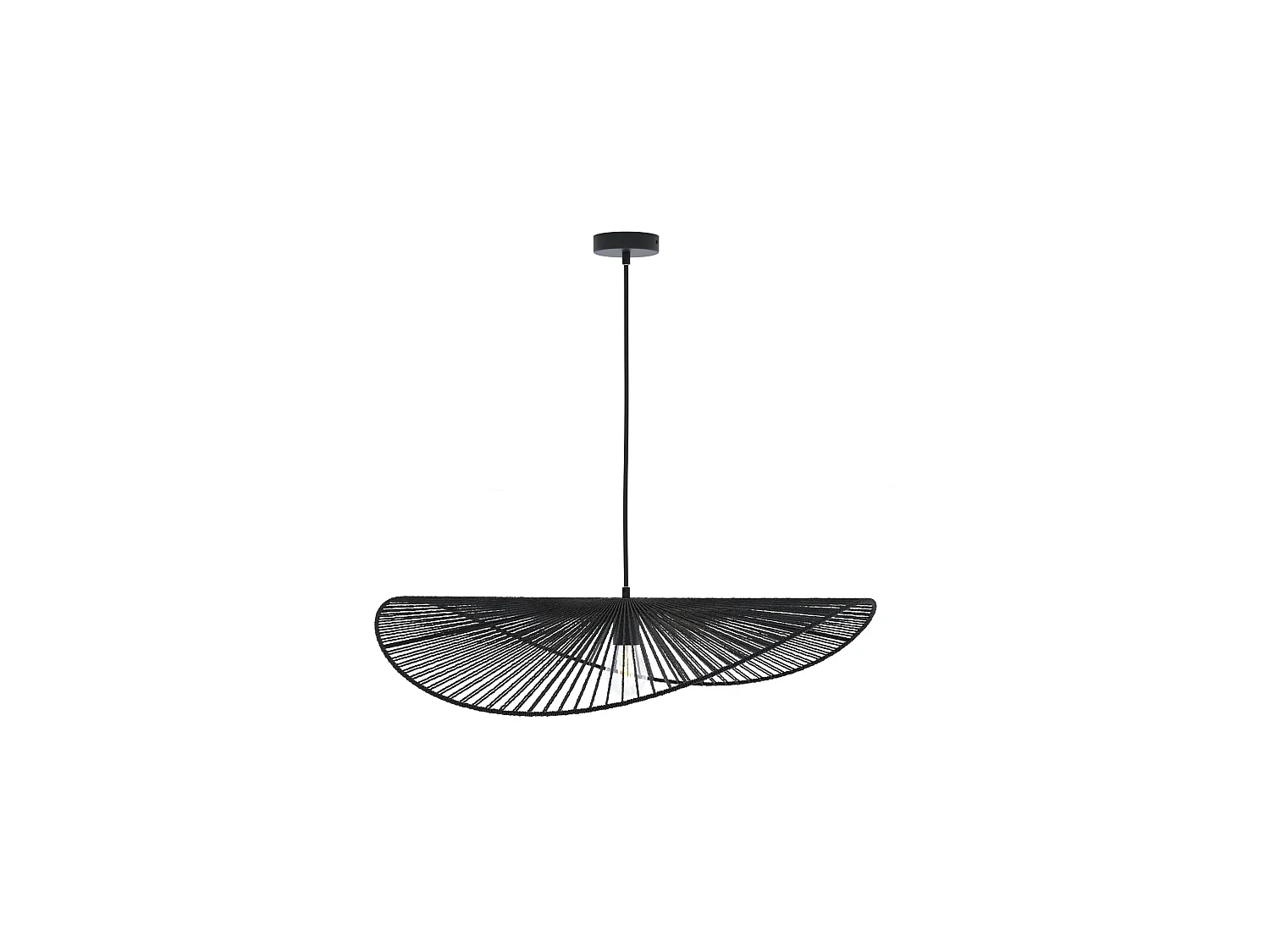 Lámpara de techo negra de papel de cuerda 75 cm - Mada