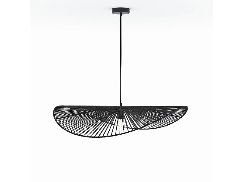 Suspension noire en papier de corde 75 cm - Mada