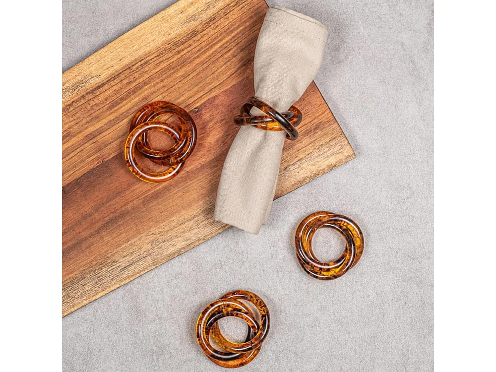 Coffret 4 ronds de serviette Sabaï