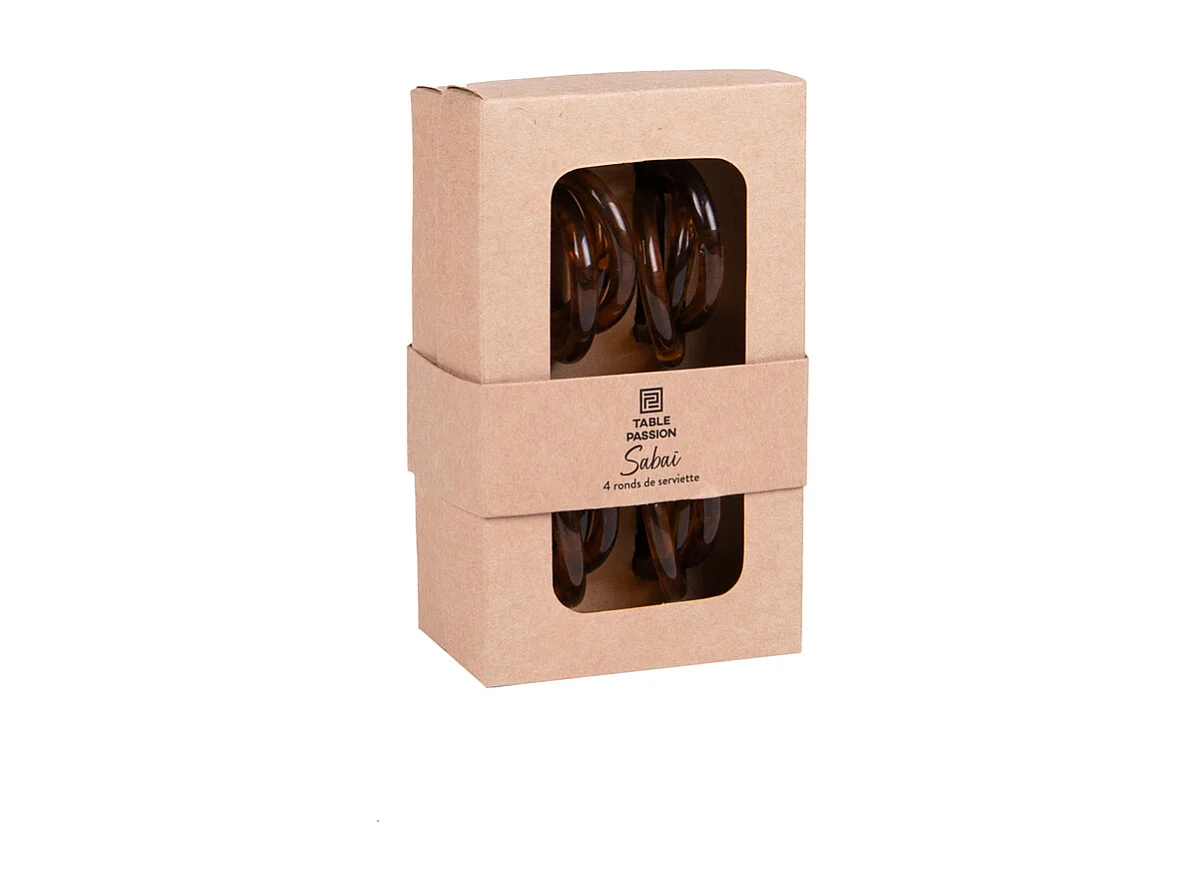 Coffret 4 ronds de serviette Sabaï