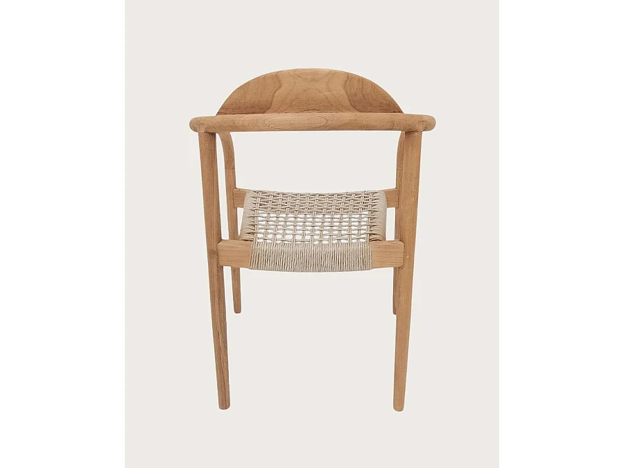 Lot de 2 chaises Kima - Lot de 2 chaises Kima en teck massif et corde beige
